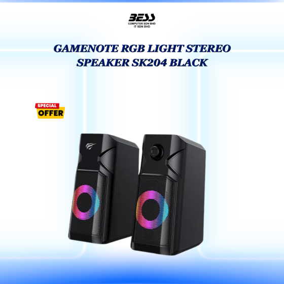 GAMENOTE RGB LIGHT STEREO SPEAKER SK204 BLACK