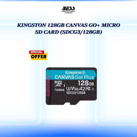 KINGSTON 128GB CANVAS GO+ MICRO SD CARD (SDCG3/128GB)
