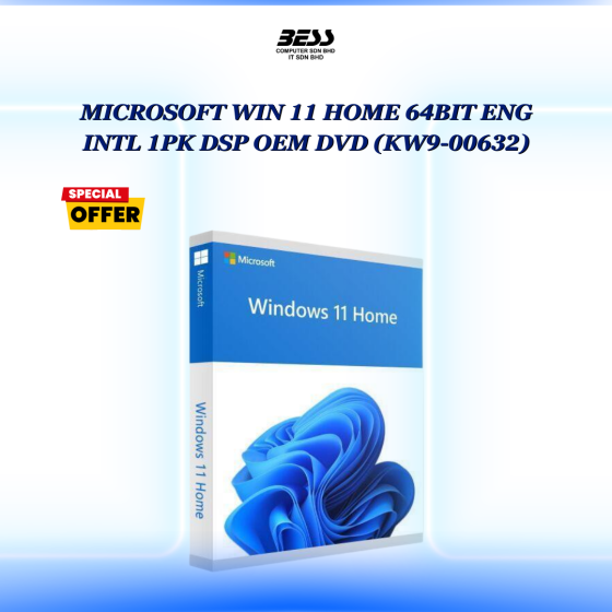 MICROSOFT WIN 11 HOME 64BIT ENG INTL 1PK DSP OEM DVD (KW9-00632)