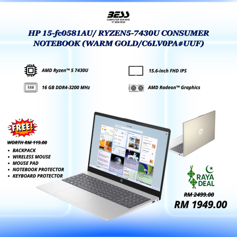 HP 15-fc0581AU/ RYZEN5-7430U