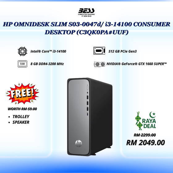 HP OMNIDESK SLIM S03-0047d/ I3-14100 CONSUMER DESKTOP