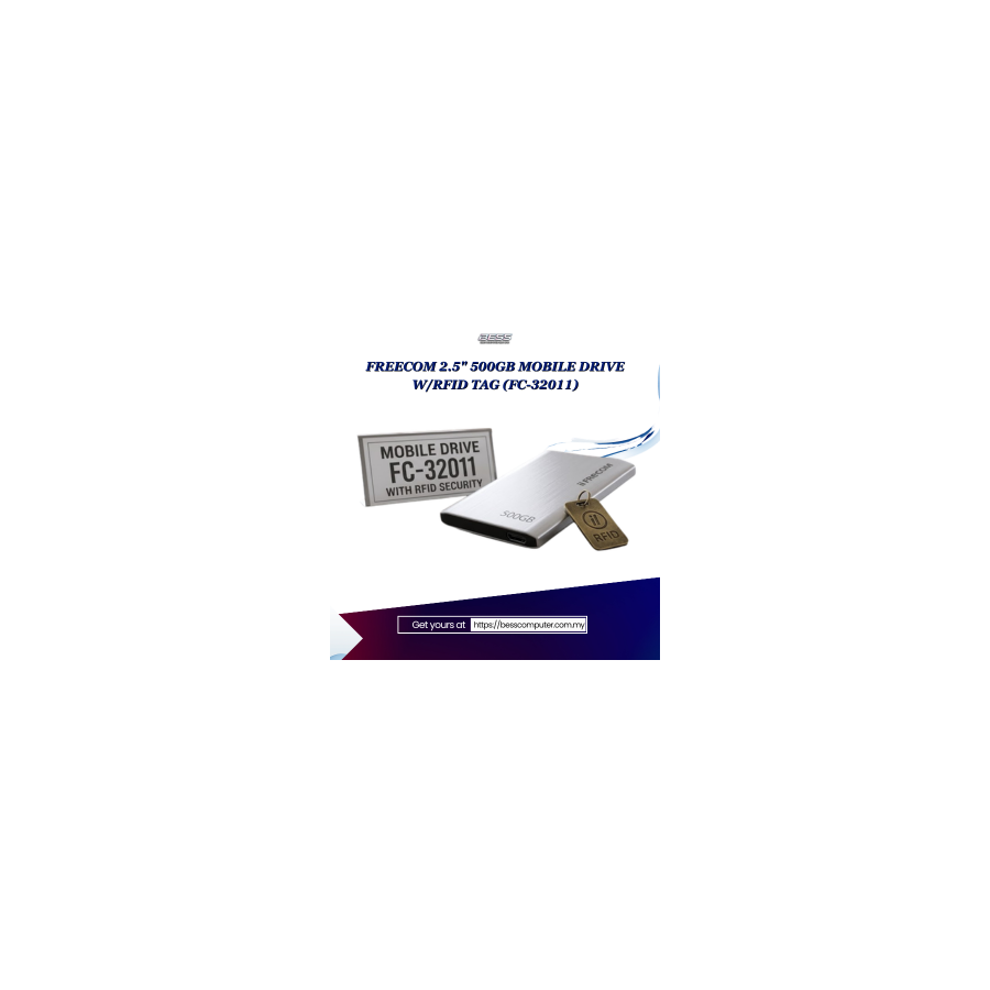 FREECOM 2.5" 500GB MOBILE DRIVE W/RFID TAG (FC-32011)