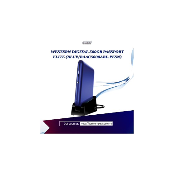 WESTERN DIGITAL 500GB PASSPORT ELITE (BLUE/BAAC5000ABL-PESN)