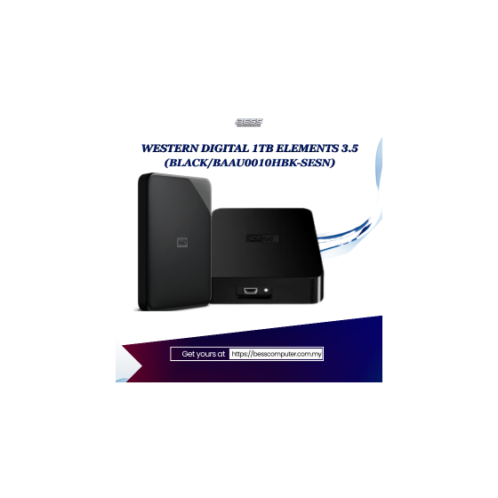 WESTERN DIGITAL 1TB ELEMENTS 3.5 (BLACK/BAAU0010HBK-SESN)