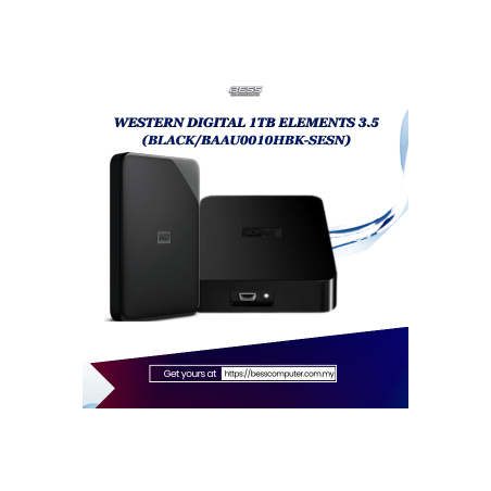 WESTERN DIGITAL 1TB ELEMENTS 3.5 (BLACK/BAAU0010HBK-SESN)