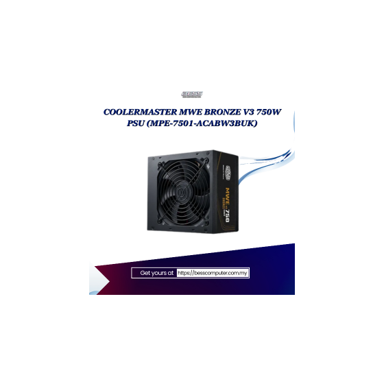 COOLERMASTER MWE BRONZE V3 750W PSU (MPE-7501-ACABW3BUK)