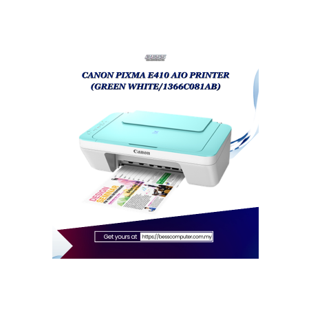 CANON PIXMA E410 AIO PRINTER (GREEN WHITE/1366C081AB)