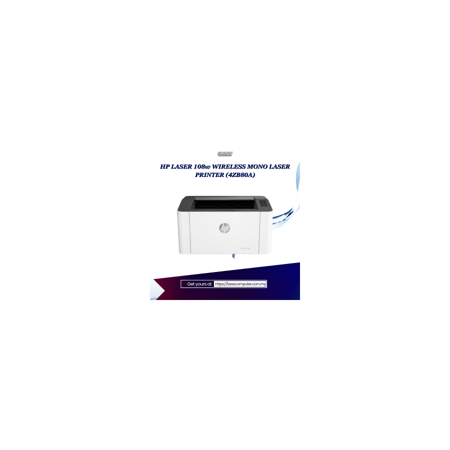 HP LASER 108w WIRELESS MONO LASER PRINTER (4ZB80A)