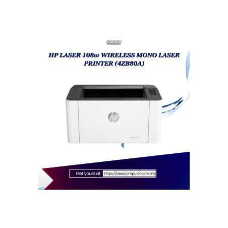HP LASER 108w WIRELESS MONO LASER PRINTER (4ZB80A)