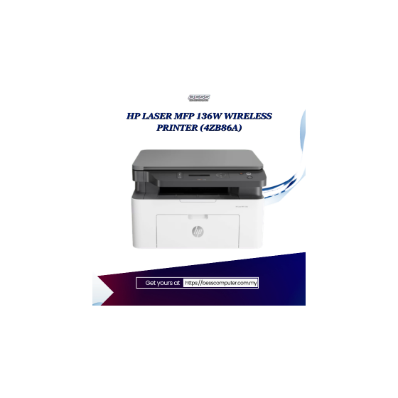 HP LASER MFP 136W WIRELESS PRINTER (4ZB86A)