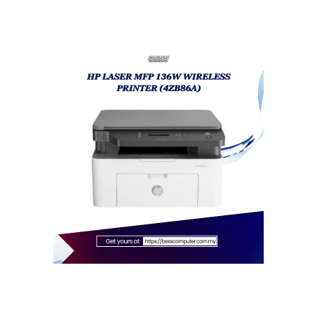 HP LASER MFP 136W WIRELESS PRINTER (4ZB86A)