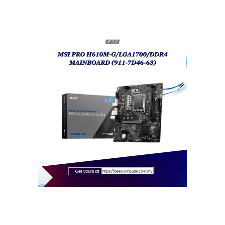 MSI PRO H610M-G/LGA1700/DDR4 MAINBOARD (911-7D46-63)