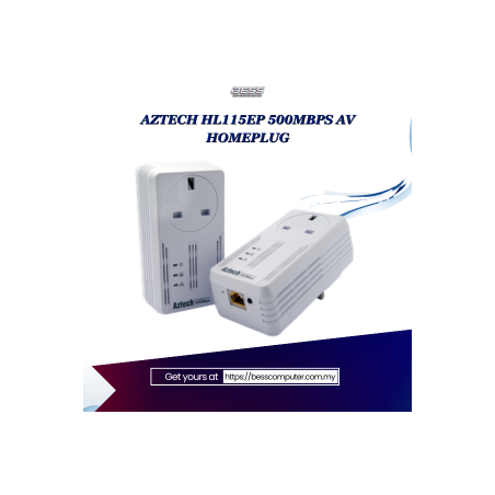 AZTECH HL115EP 500MBPS AV HOMEPLUG