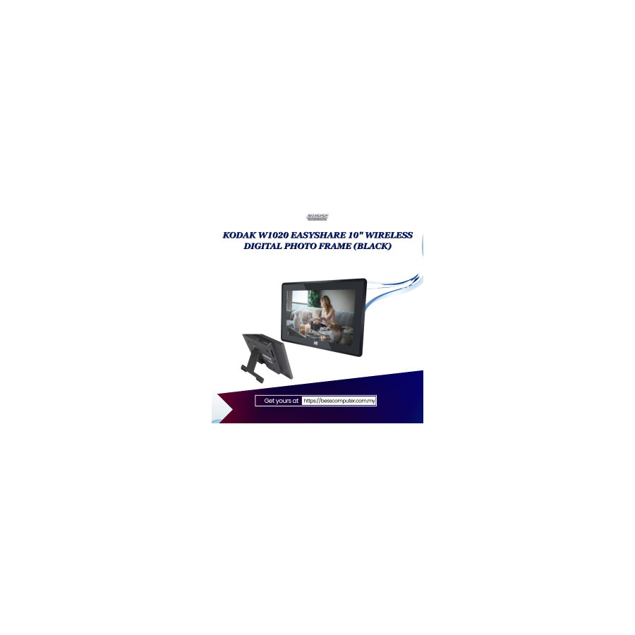 KODAK W1020 EASYSHARE 10" WIRELESS DIGITAL PHOTO FRAME (BLACK)