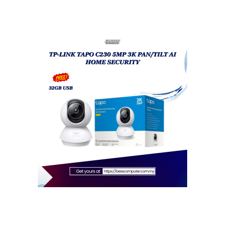 TP-LINK TAPO C230 5MP 3K PAN/TILT AI HOME SECURITY