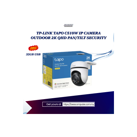 TP-LINK TAPO C510W IP CAMERA OUTDOOR 2K QHD PAN/TILT SECURITY
