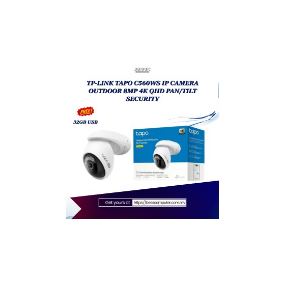 TP-LINK TAPO C560WS IP CAMERA OUTDOOR 8MP 4K QHD PAN/TILT SECURITY