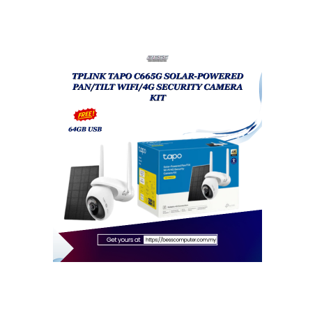 TPLINK TAPO C665G SOLAR-POWERED PAN/TILT WIFI/4G SECURITY CAMERA KIT