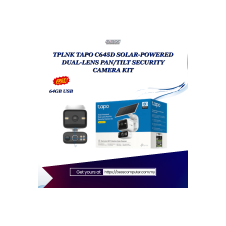 TPLNK TAPO C645D SOLAR-POWERED DUAL-LENS PAN/TILT SECURITY CAMERA KIT