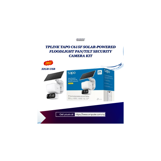 TPLINK TAPO C615F SOLAR-POWERED FLOODLIGHT PAN/TILT SECURITY CAMERA KIT
