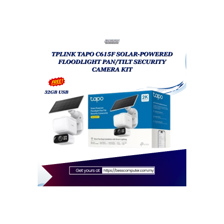TPLINK TAPO C615F SOLAR-POWERED FLOODLIGHT PAN/TILT SECURITY CAMERA KIT
