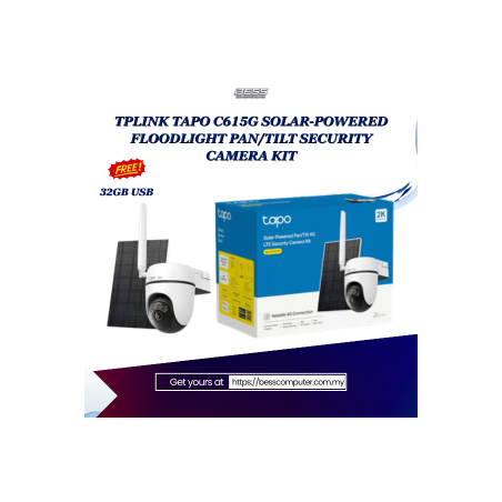 TPLINK TAPO C615G SOLAR-POWERED FLOODLIGHT PAN/TILT SECURITY CAMERA KIT