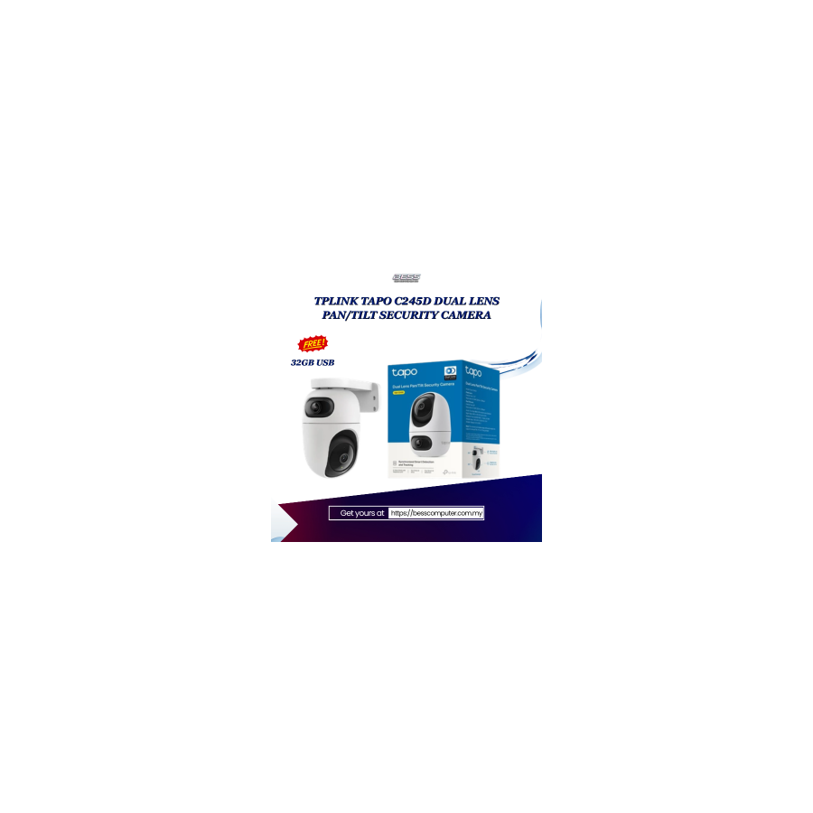 TPLINK TAPO C245D DUAL LENS PAN/TILT SECURITY CAMERA