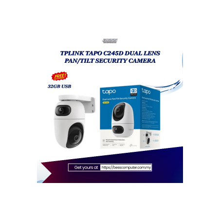 TPLINK TAPO C245D DUAL LENS PAN/TILT SECURITY CAMERA