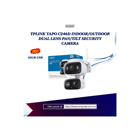 TPLINK TAPO C246D INDOOR/OUTDOOR DUAL LENS PAN/TILT SECURITY CAMERA