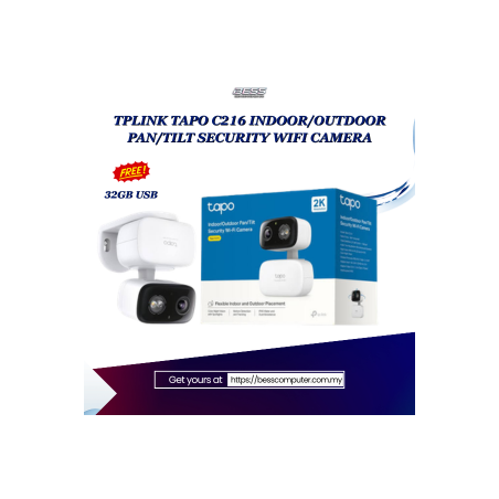TPLINK TAPO C216 INDOOR/OUTDOOR PAN/TILT SECURITY WIFI CAMERA
