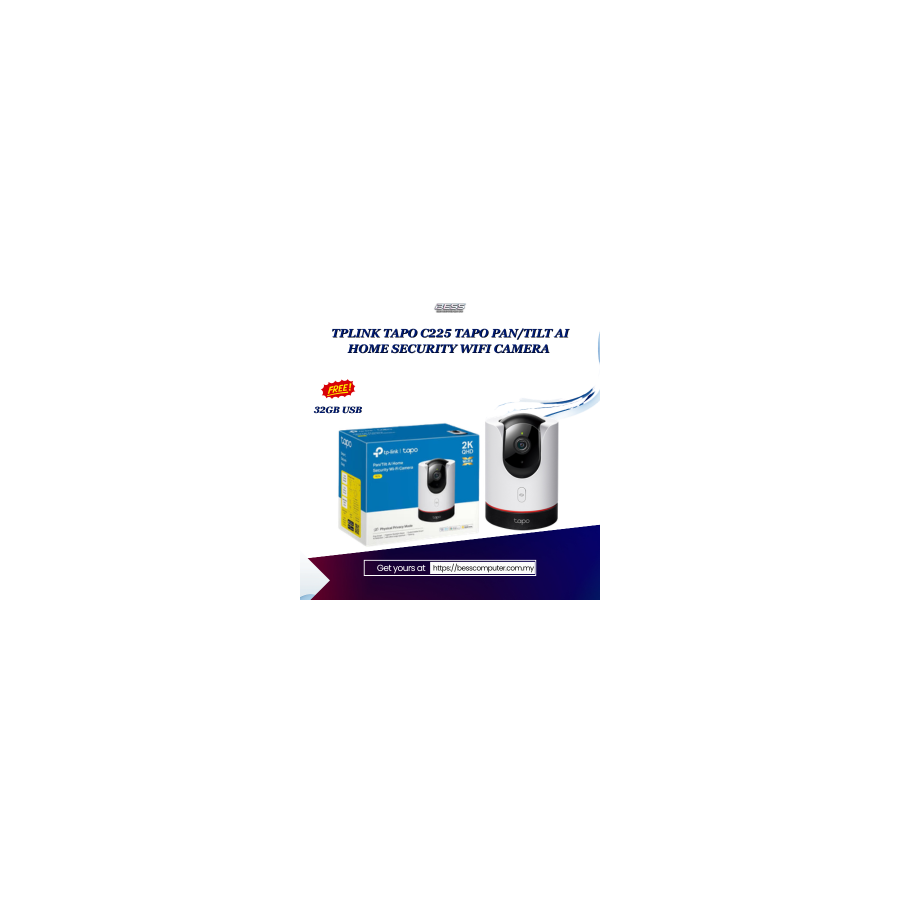TPLINK TAPO C225 TAPO PAN/TILT AI HOME SECURITY WIFI CAMERA