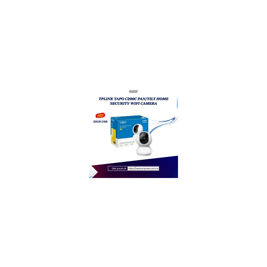 TPLINK TAPO C200C PAN/TILT HOME SECURITY WIFI CAMERA