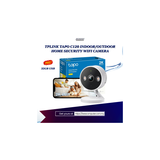 TPLINK TAPO C120 INDOOR/OUTDOOR HOME SECURITY WIFI CAMERA