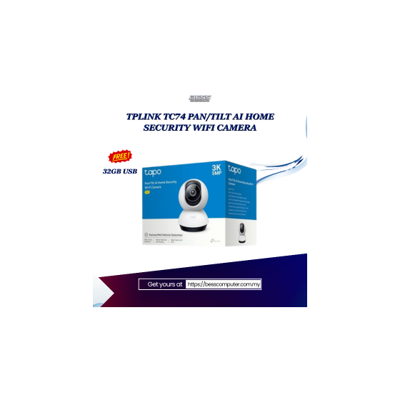 TPLINK TC74 PAN/TILT AI HOME SECURITY WIFI CAMERA