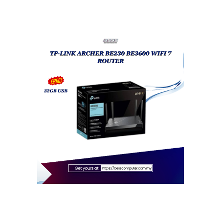 TP-LINK ARCHER BE230 BE3600 WIFI 7 ROUTER