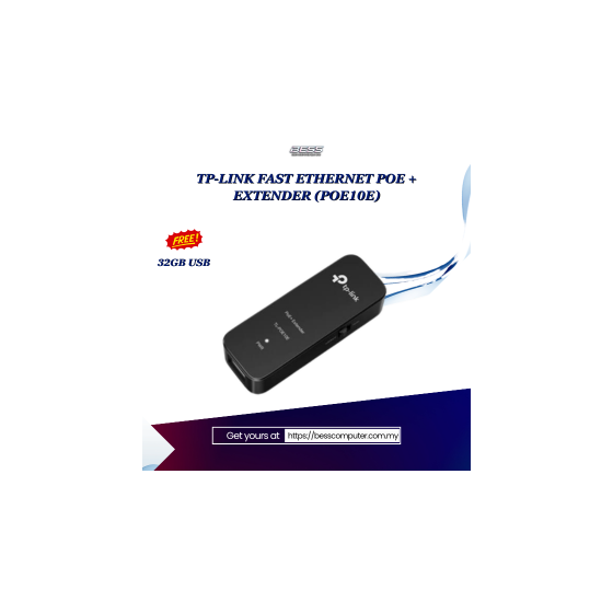 TP-LINK FAST ETHERNET POE + EXTENDER (POE10E)