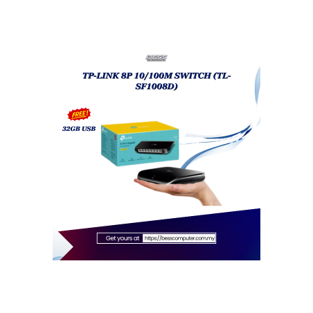 TP-LINK 8P 10/100/1000MBPS GIGABIT SWITCH (TL-SG1008D)