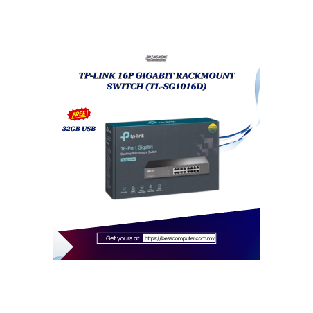 TP-LINK 16P GIGABIT RACKMOUNT SWITCH (TL-SG1016D)