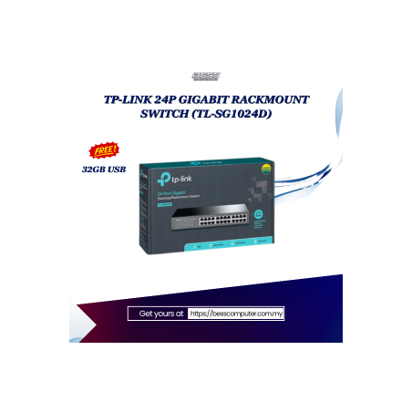 TP-LINK 24P GIGABIT RACKMOUNT SWITCH (TL-SG1024D)