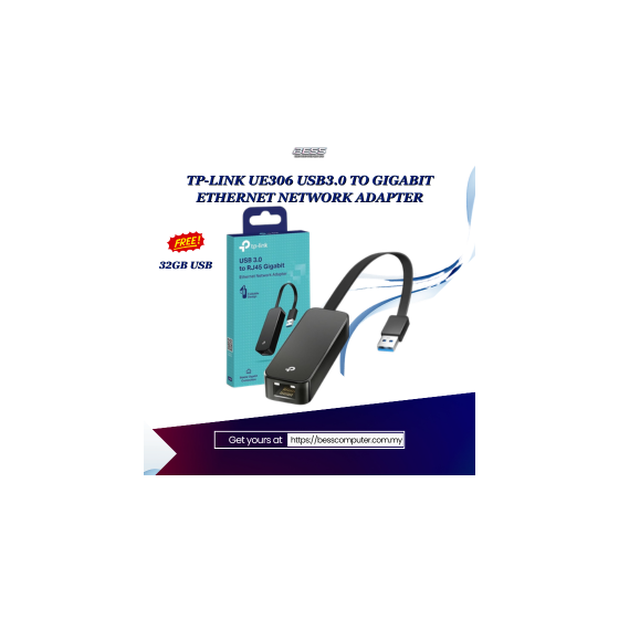 TP-LINK UE306 USB3.0 TO GIGABIT ETHERNET NETWORK ADAPTER