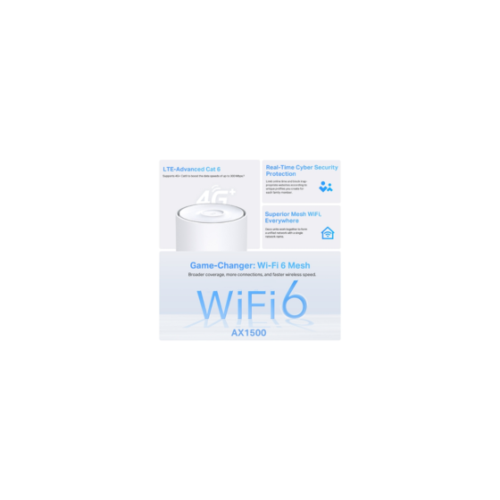TP-LINK DECO X10-4G (1-PACK) 4G+ AX1500 WHOLE HOME MESH WIFI 6 ROUTER