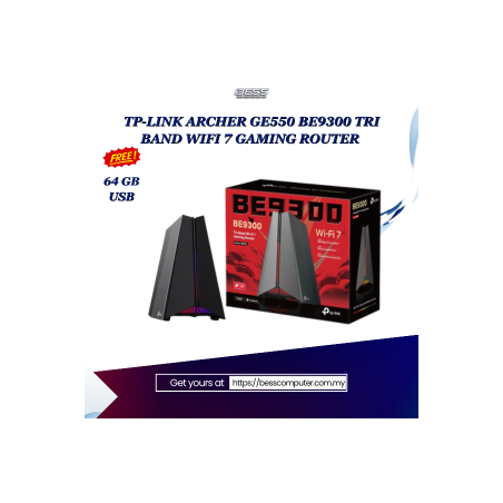 TP-LINK ARCHER GE550 BE9300 TRI BAND WIFI 7 GAMING ROUTER