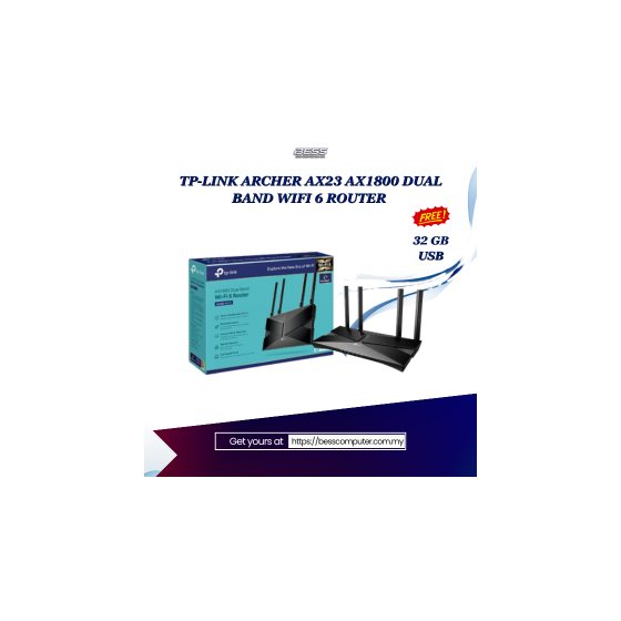 TP-LINK ARCHER AX23 AX1800 DUAL BAND WIFI 6 ROUTER