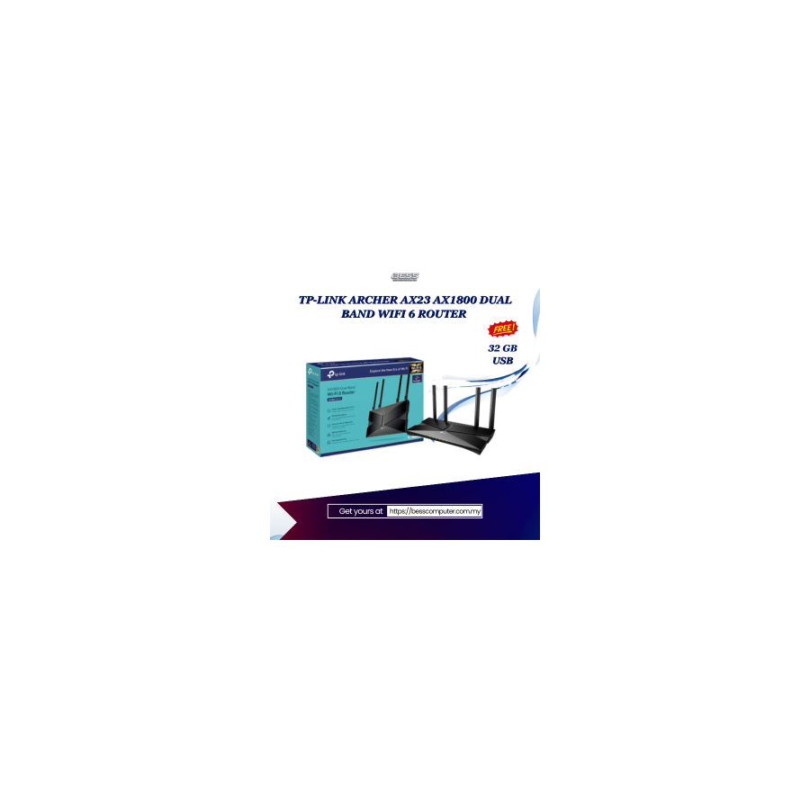 TP-LINK ARCHER AX23 AX1800 DUAL BAND WIFI 6 ROUTER