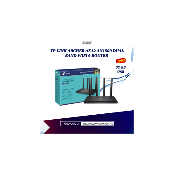 TP-LINK ARCHER AX12 AX1500 DUAL BAND WIFI 6 ROUTER