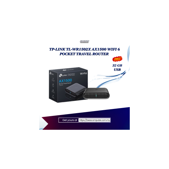 TP-LINK TL-WR1502X AX1500 WIFI 6 POCKET TRAVEL ROUTER