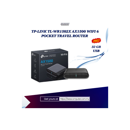 TP-LINK TL-WR1502X AX1500 WIFI 6 POCKET TRAVEL ROUTER