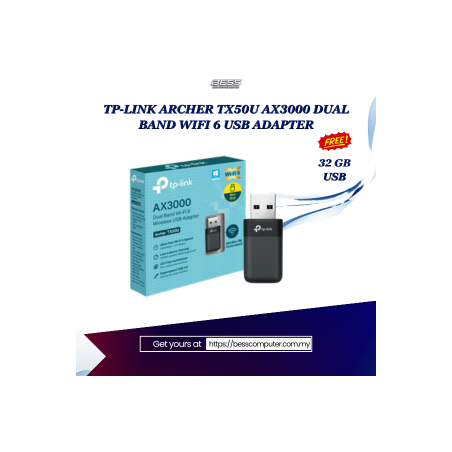 TP-LINK ARCHER TX50U AX3000 DUAL BAND WIFI 6 USB ADAPTER
