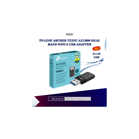 TP-LINK ARCHER TX23U AX1800 DUAL BAND WIFI 6 USB ADAPTER