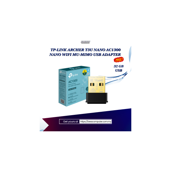 TP-LINK ARCHER T3U NANO AC1300 NANO WIFI MU-MIMO USB ADAPTER